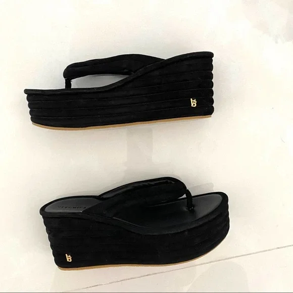 COPY - Veronica Beard Geno Ribbed Suede Platform Wedge Thong Sandals - Picture 7 of 7